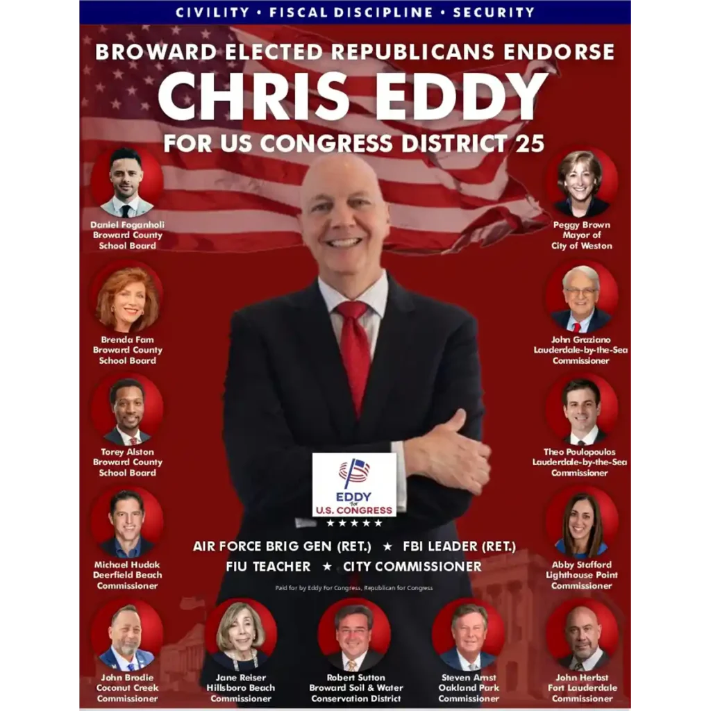 Chris Eddy is Endorsed by Broward County GOP Elected Officials